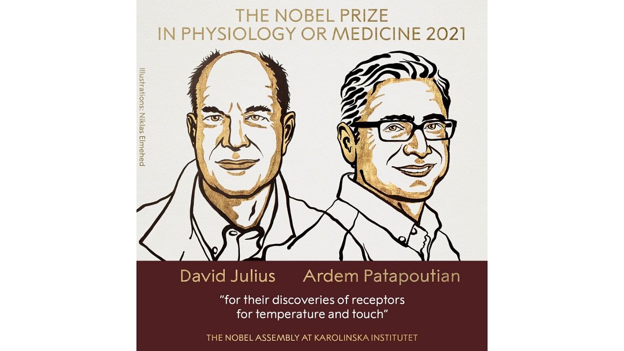 US scientists David Julius and Ardem Patapoutian claimed the Nobel for medicine. Credit: Twitter/@NobelPrize