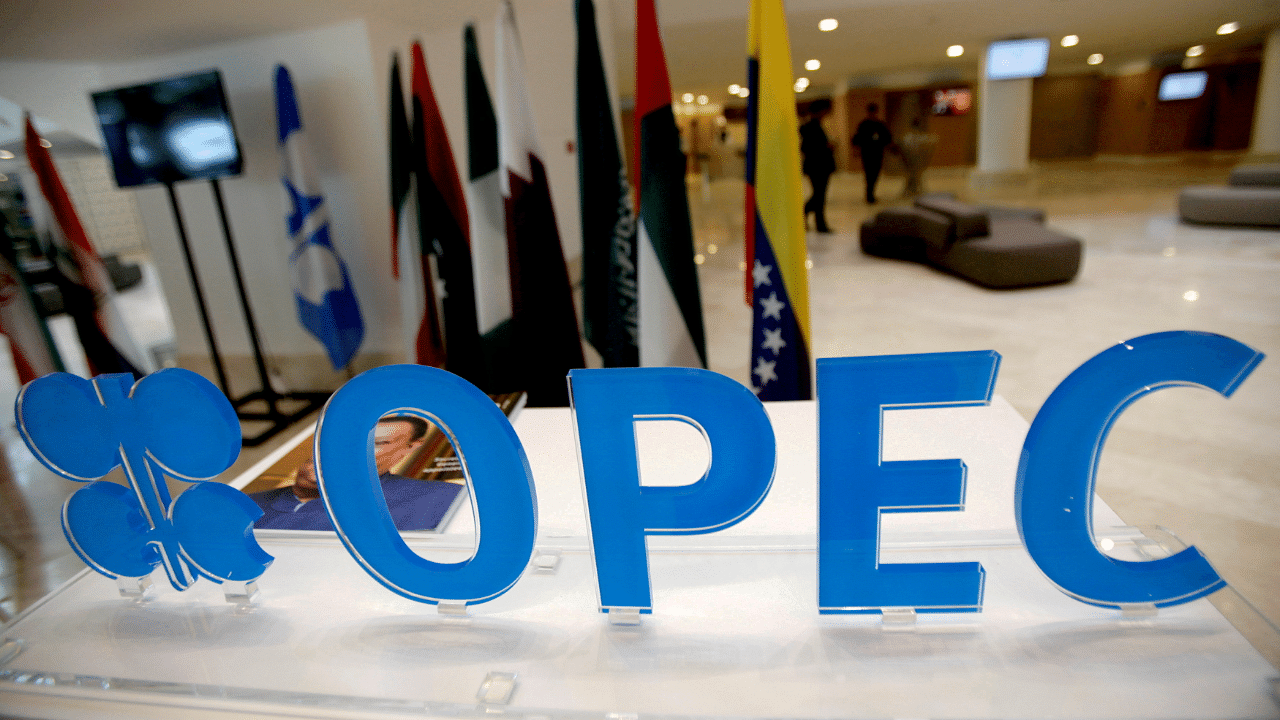 The OPEC logo pictured ahead of an informal meeting between members of the Organization of the Petroleum Exporting Countries (OPEC) in Algiers, Algeria. Credit: Reuters Photo