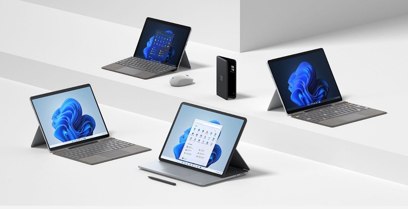 The new line of Surface series hardware. Credit: Microsoft