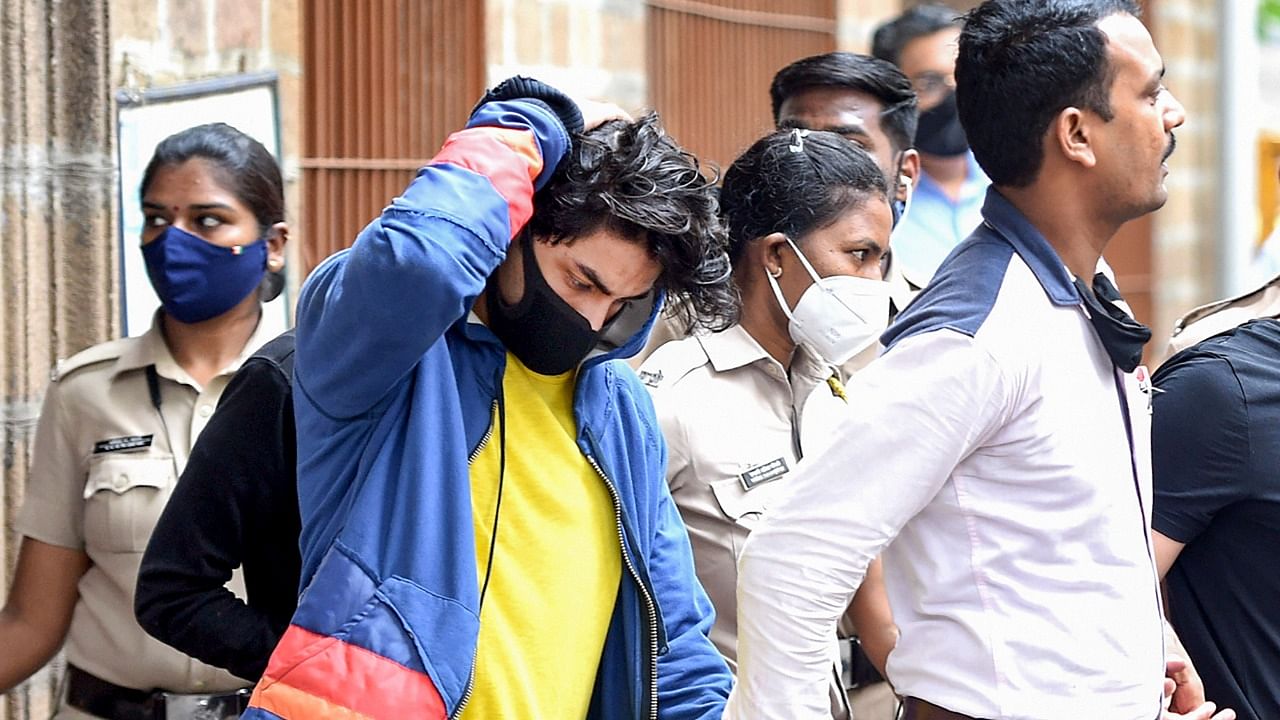 Bollywood actor Shah Rukh Khan's son Aryan Khan leaves for hospital from Narcotics Control Bureau's office, in Mumbai. Credit: PTI Photo