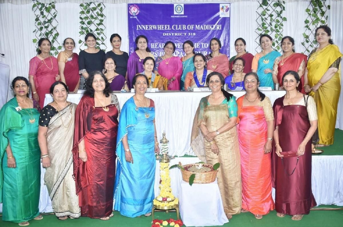 Inner Wheel Club members during a programme held at Rotary Hall in Madikeri.