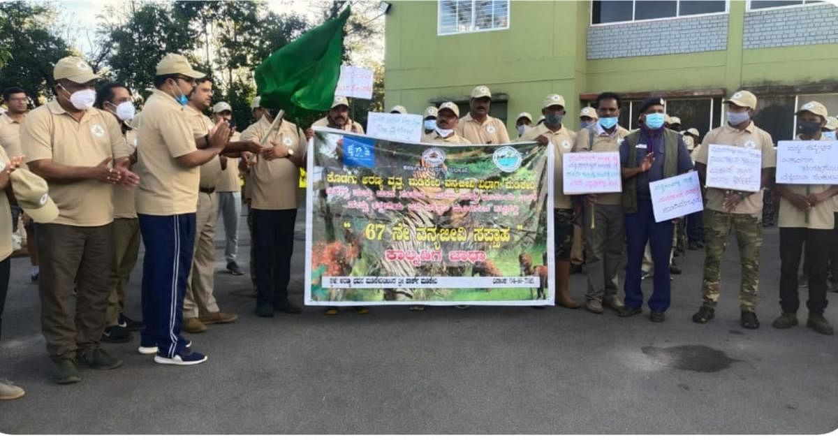 A walkathon to create awareness on the conservation of wildlife was organised in Madikeri.