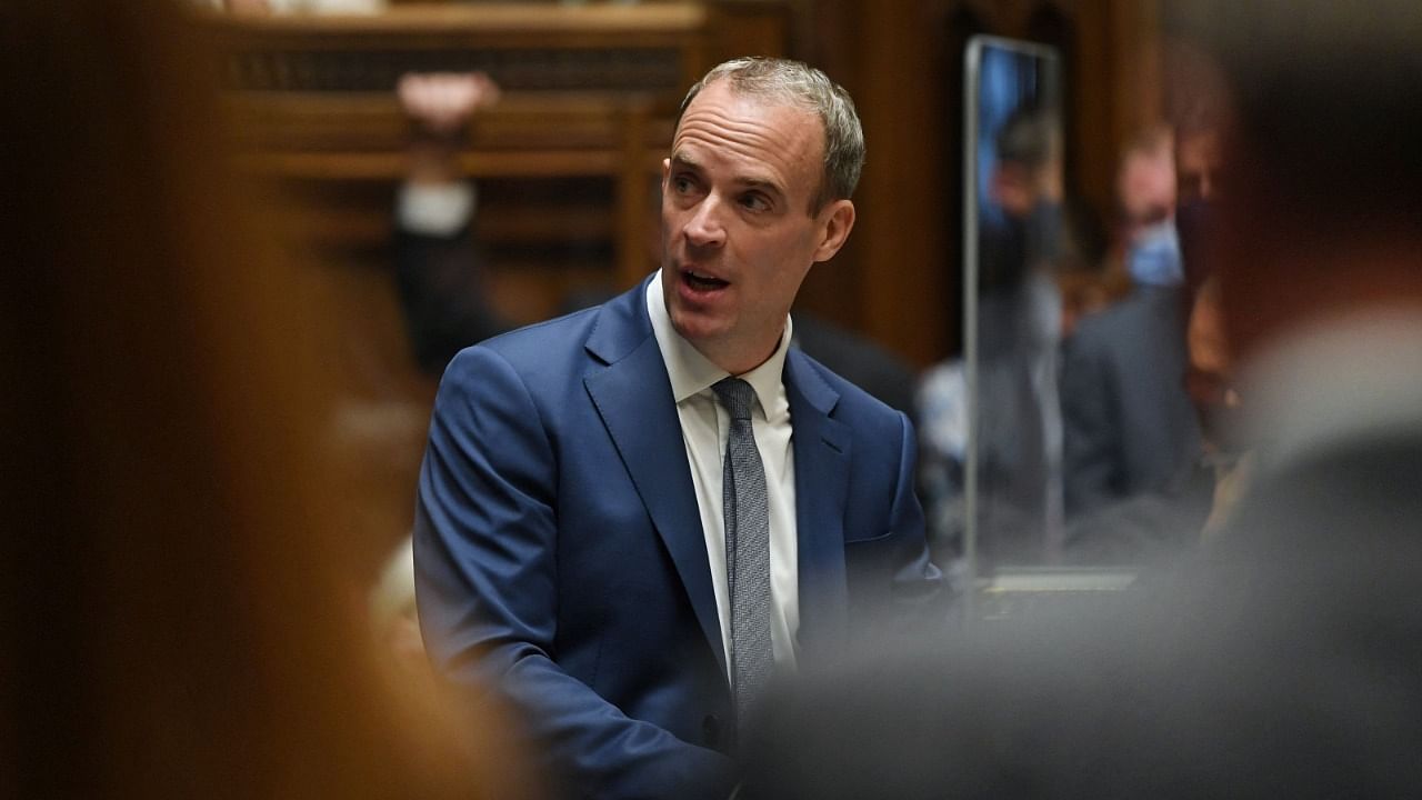 UK Parliament shows Britain's Justice Secretary and deputy Prime Minister Dominic Raab. Credit: AFP Photo
