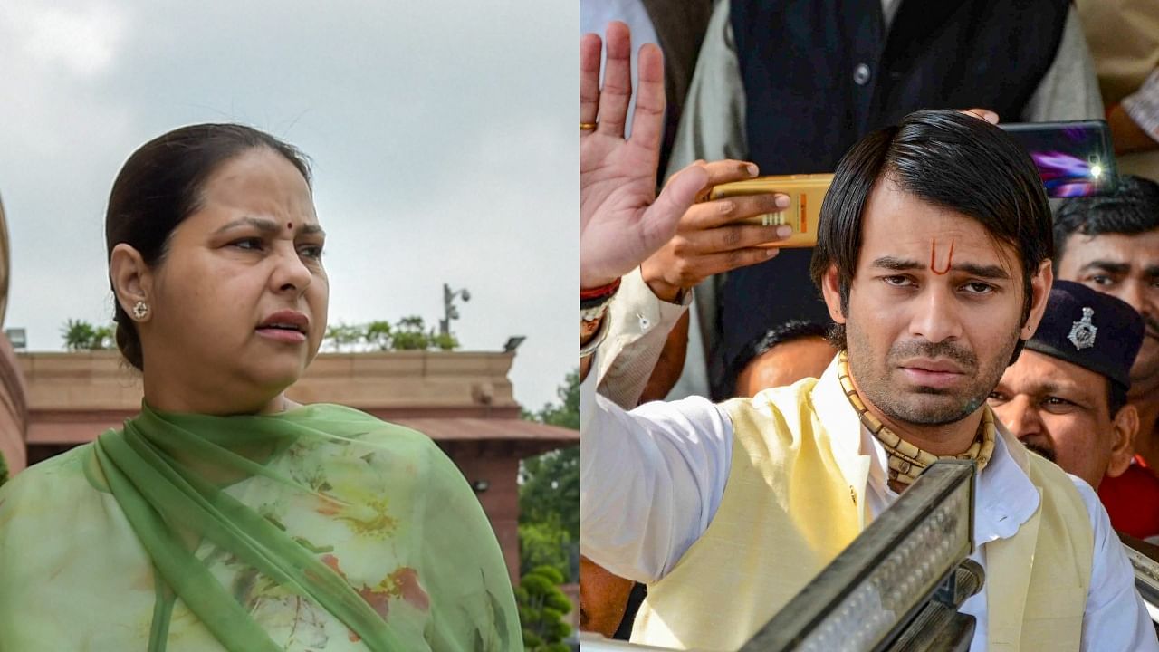 Misa Bharti (L) and Tej Pratap Yadav. Credit: PTI File Photos