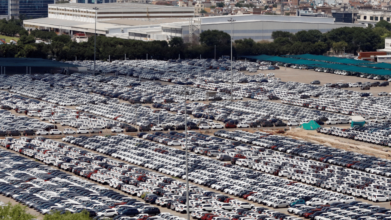 Cars parked at a Maruti Suzuki production facility. Credit: Reuters Photo