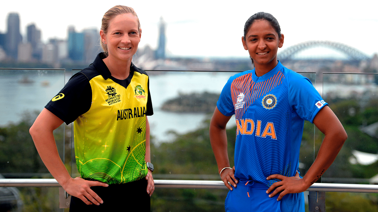 Australia's captain Meg Lanning (L) and India's captain Harmanpreet Kaur (R) for the Twenty20 women's World Cup in Australia. Credit: AFP Photo