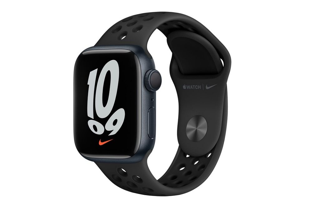 Apple Watch Series 7 Midnight Aluminium Case with Nike Sport Band. Credit: Apple