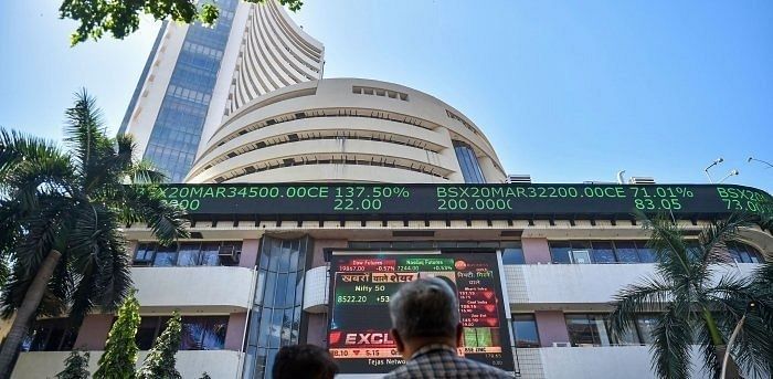 Rate-sensitive banking and auto indices were trading on a positive note, while the realty index was in the red. Credit: PTI Photo