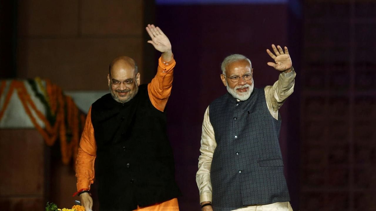 File Photo of Union Home Minister Amit Shah and Prime Minister Narendra Modi. Credit: Reuters Photo