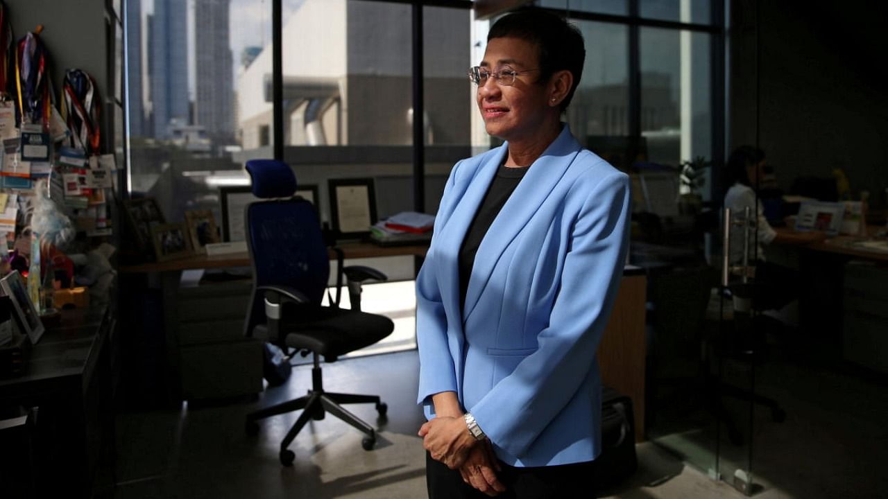 Maria Ressa was awarded the Nobel Peace Prize on Friday. Credit: Reuters Photo