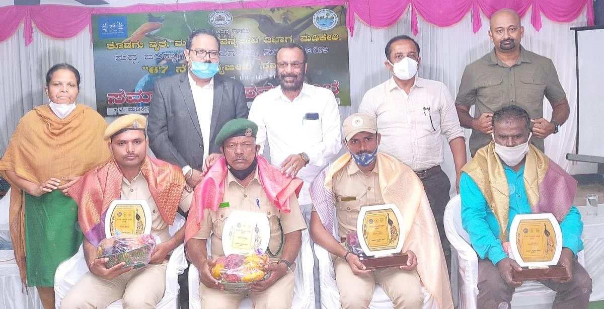 The forest department personnel were felicitated during the valedictory of Wildlife Week, held at Government PU College, in Madikeri.