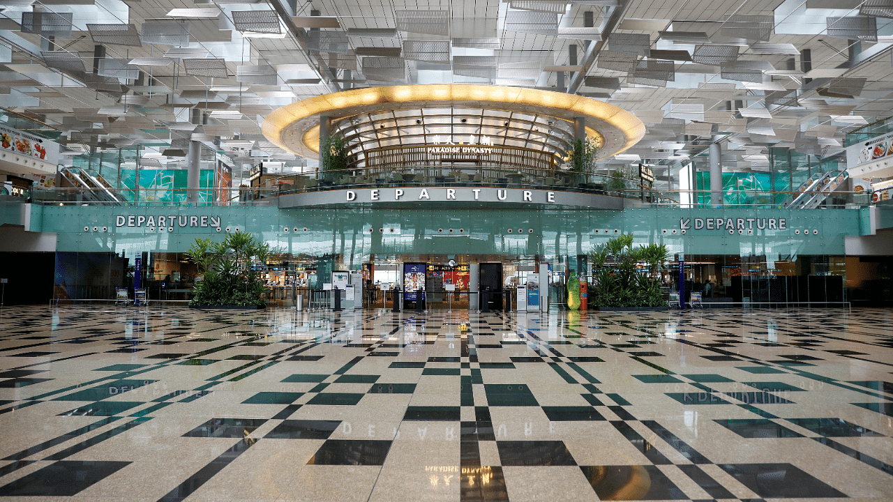 A view of an empty departure hall at Singapore's Changi Airport, Singapore. Credit: Reuters Photo