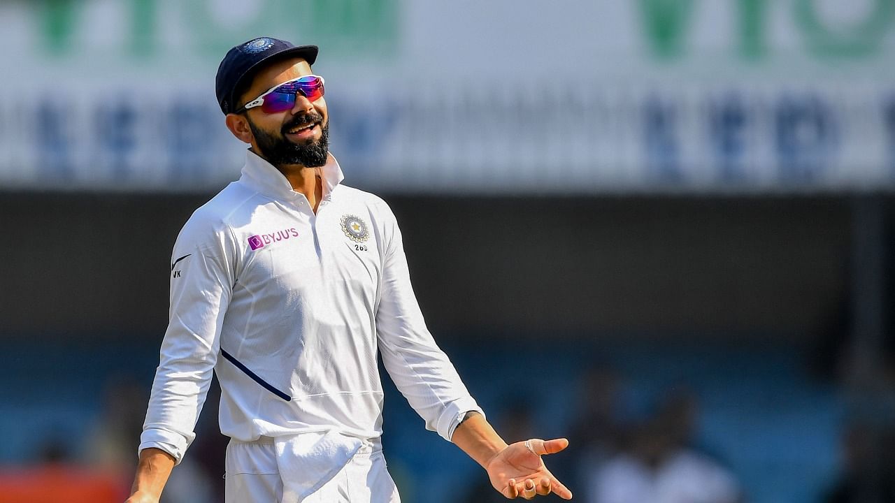 Kohli reacts after an unsuccessful Decision Review System (DRS) appeal. Credit: AFP File Photo