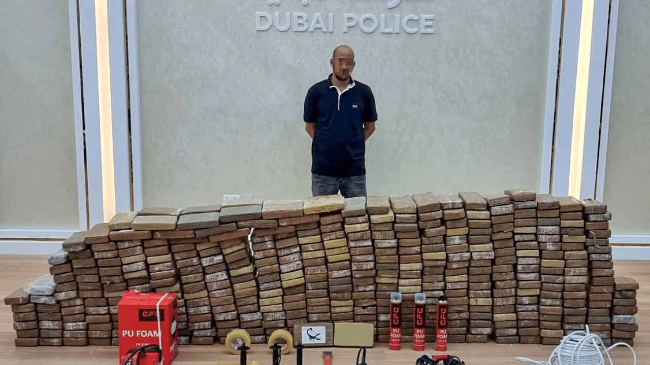 he UAE authorities seized half a tonne of cocaine worth more than $136 million, Dubai police said Sunday. Credit: AFP Photo