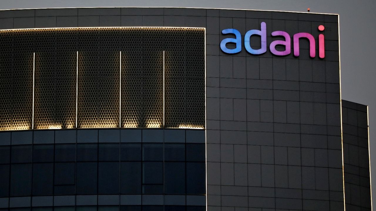  The logo of the Adani Group is seen on the facade of one of its buildings on the outskirts of Ahmedabad, India. Credit: Reuters File Photo