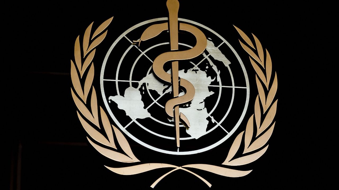 The logo of the World Health Organization (WHO) at the entrance of their headquarters in Geneva. Credit: AFP File Photo