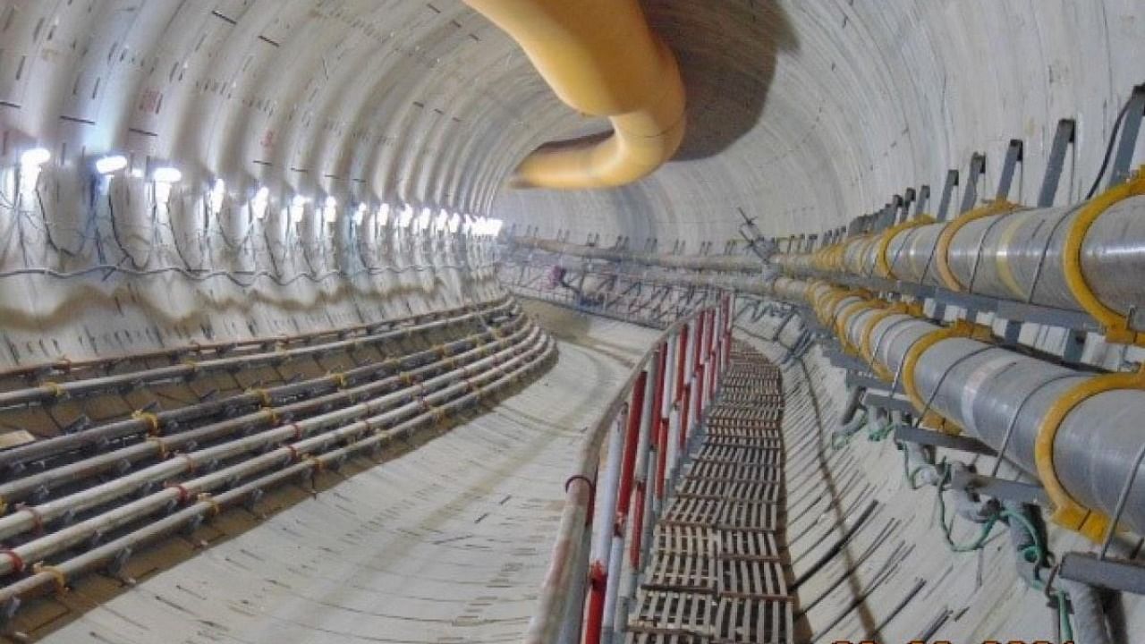 A view of the underground tunnel section that was completed by TBM Vindhya. Credit: BMRCL