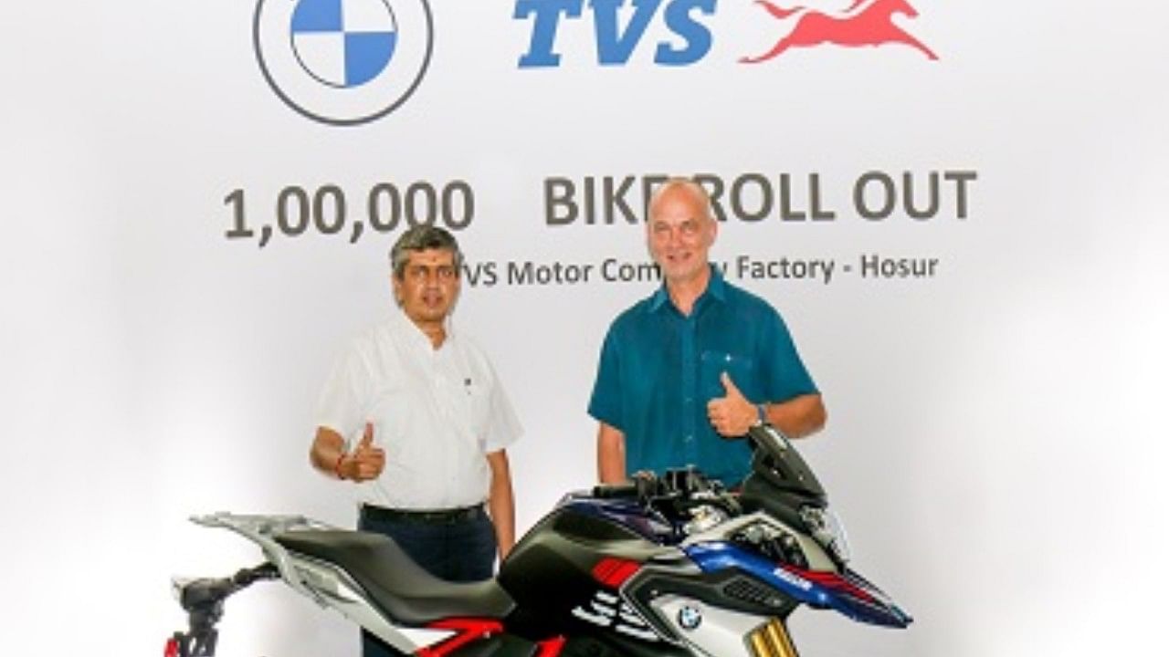 KN Radhakrishnan, Director & CEO, TVS Motor Company and Rainer Baumel. Credit: tvsmotor.com