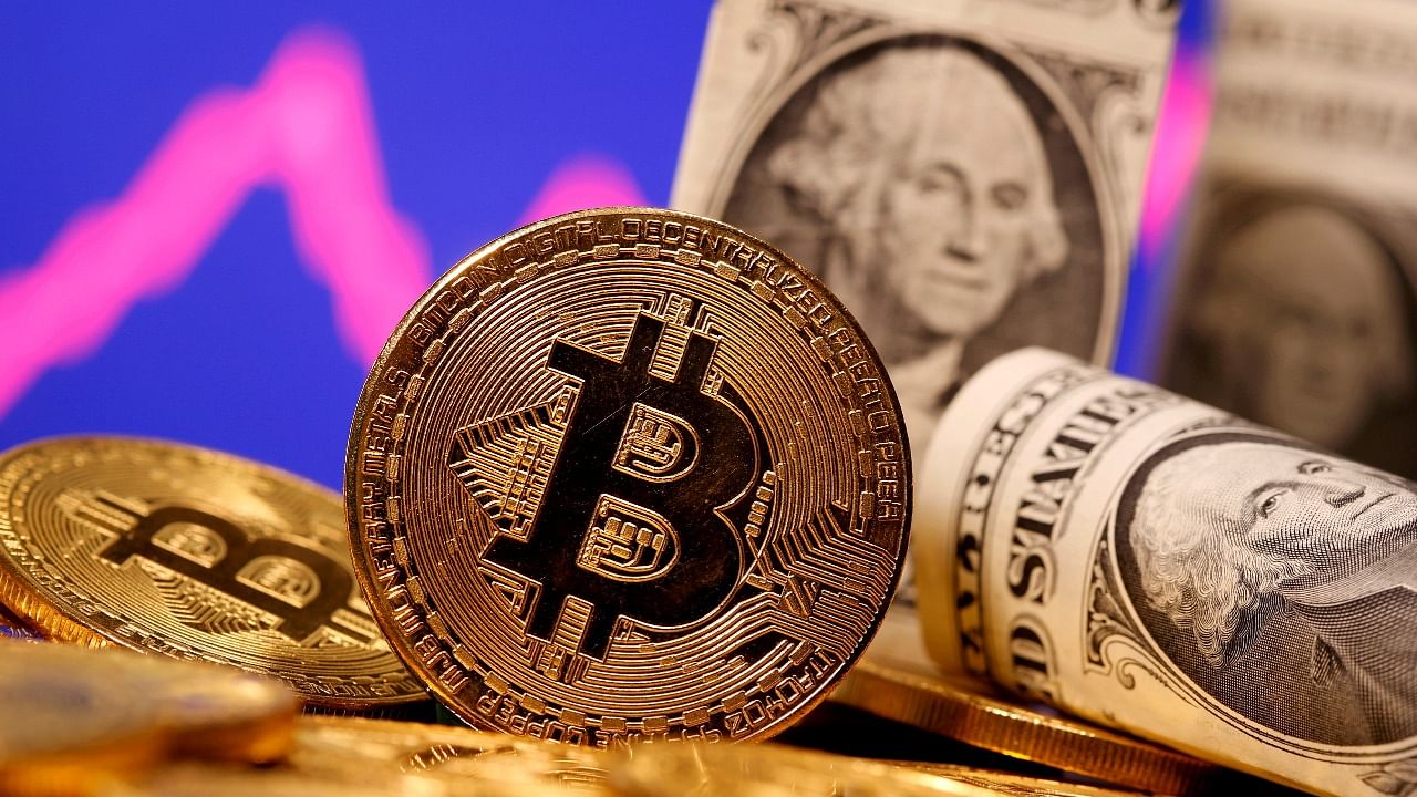 The digital currency was up 40 percent from a month ago, reaching $60,126. Credit: Reuters Photo