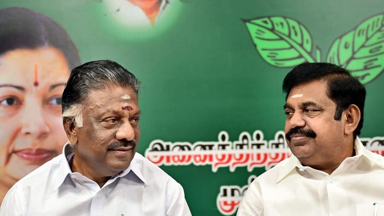 AIADMK leaders O Panneerselvam (OPS) and E Palanisamy (EPS). Credit: PTI Photo