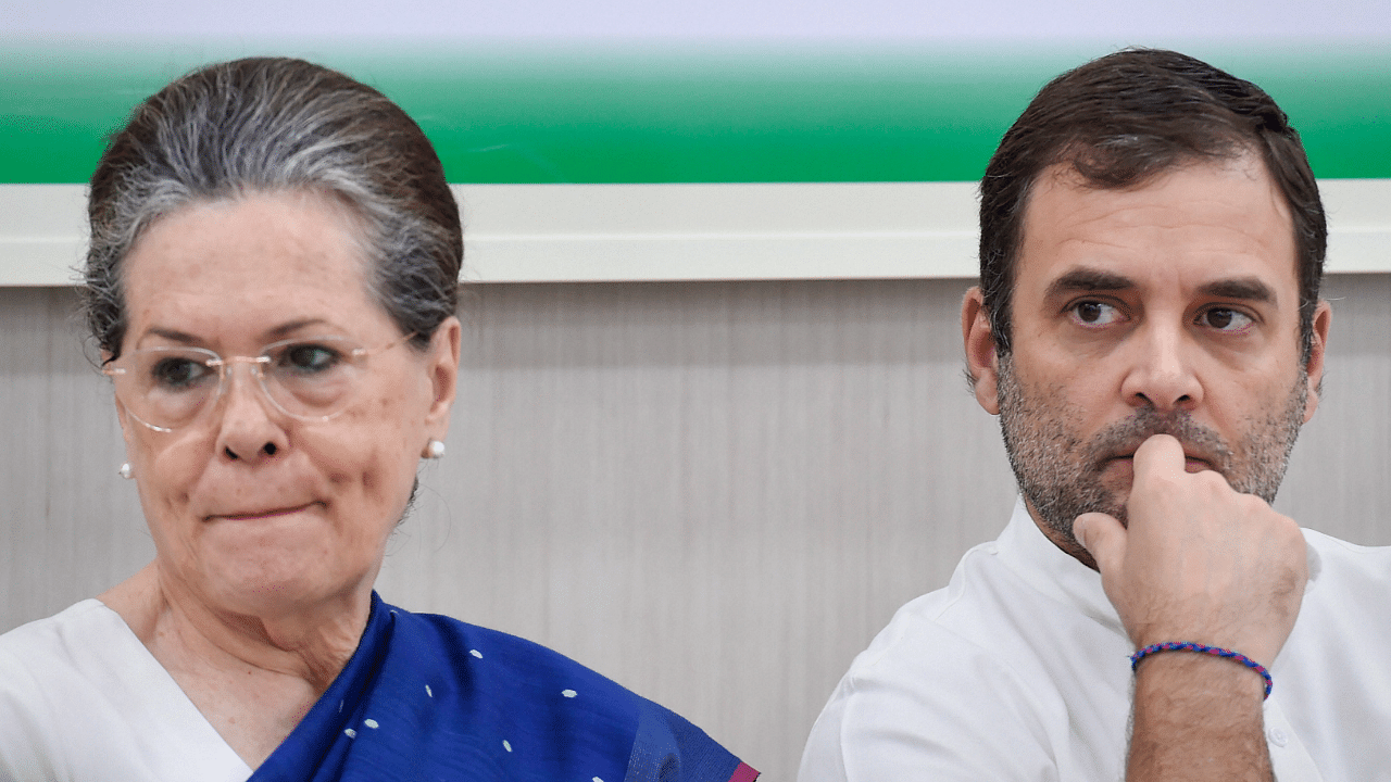 Congress interim president Sonia Gandhi and Rahul Gandhi. Credit: PTI Photo