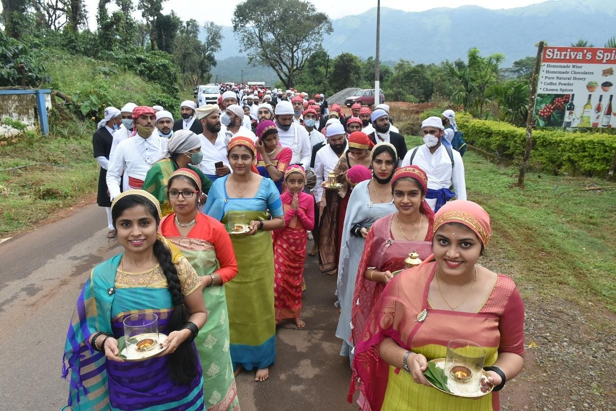 Members of various associations carry out 'padayatra' from Bhagamandala to Talacauvery  on the occasion.