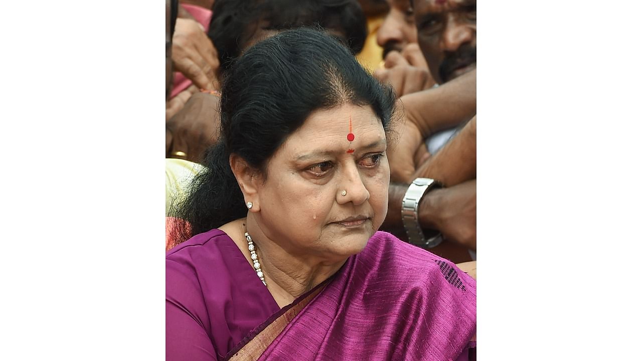 V K Sasikala. Credit: PTI File Photo