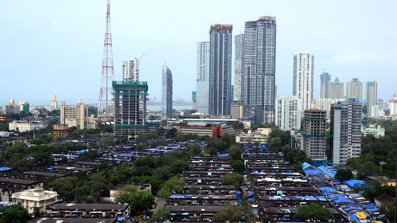 A general view shows residential buildings (foreground) at the Bombay Development Department (BDD) Chawla Worli area in Mumbai. Credit: AFP File Photo