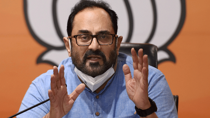 Union Minister of State for Electronics & IT Rajeev Chandrasekhar file photo. Credit: PTI Photo