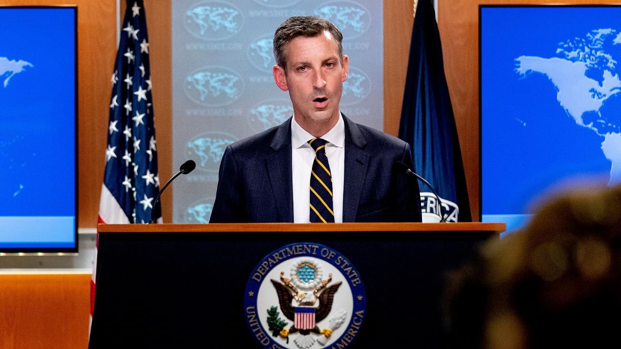 US State Department spokesman Ned Price. Credit: Reuters File Photo