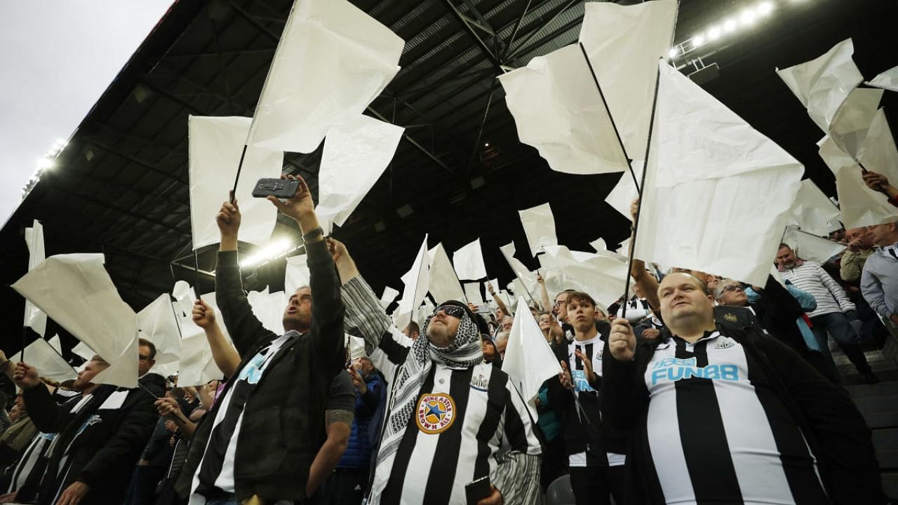 Newcastle said the clothing seen at Sunday's game against Tottenham could be viewed as “culturally inappropriate” but insisted that the new owners were not “in any way offended.” Credit: Reuters photo