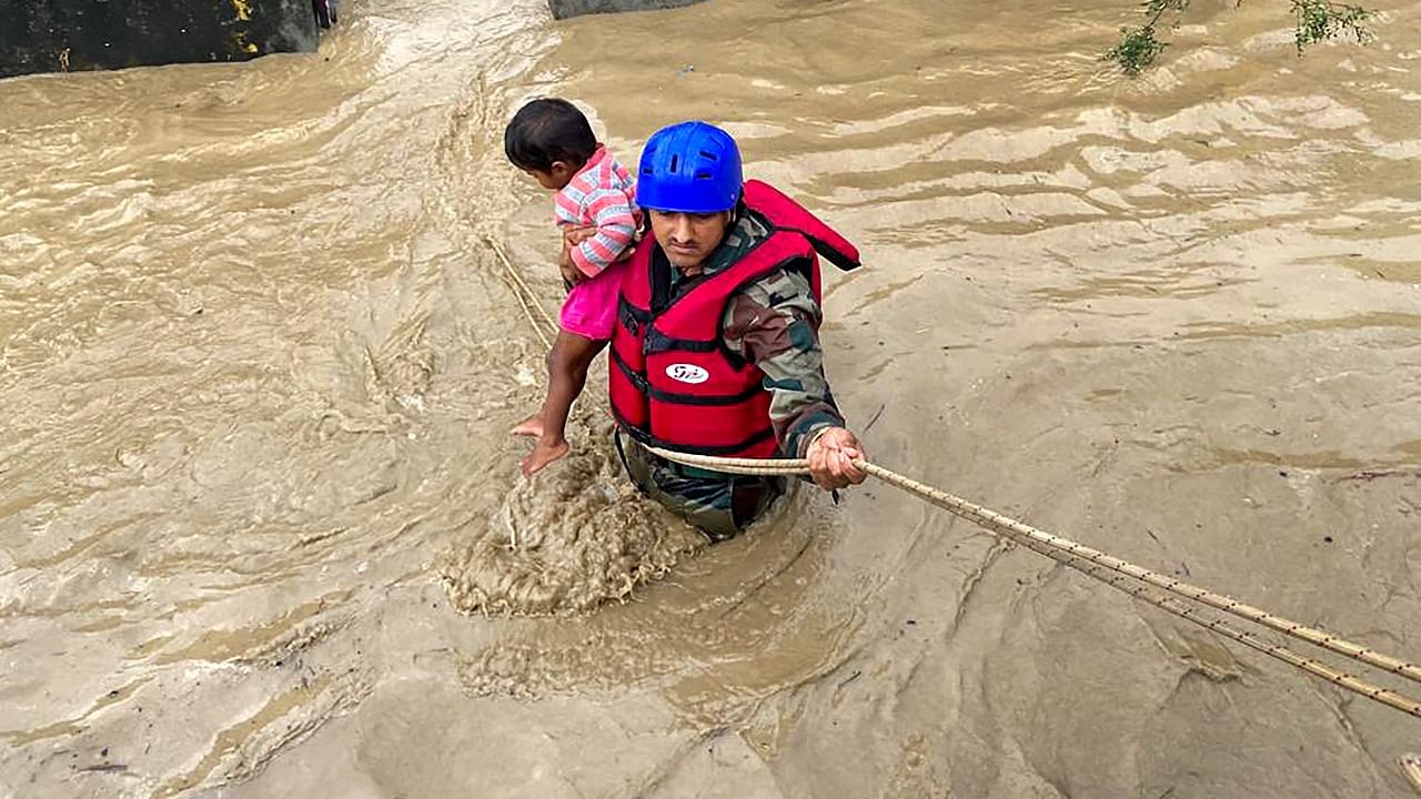 Rescue work in flood affected areas of Uttarakhand. Credit: PTI Photo