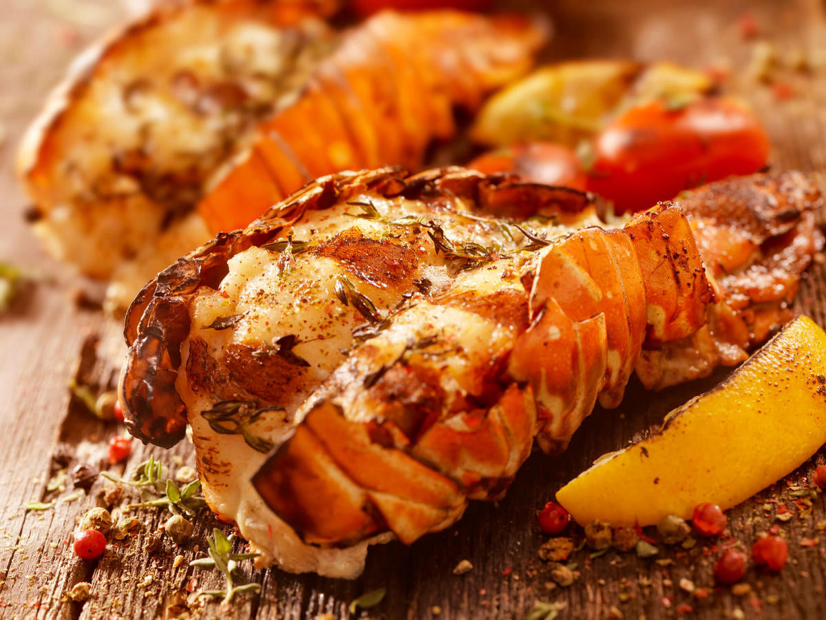 Baked lobster tails