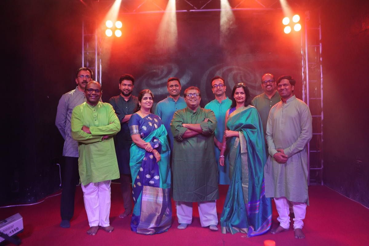 Sunil Koshy (centre) with the singers of ‘Tumhi Saath Rehna Mere’.