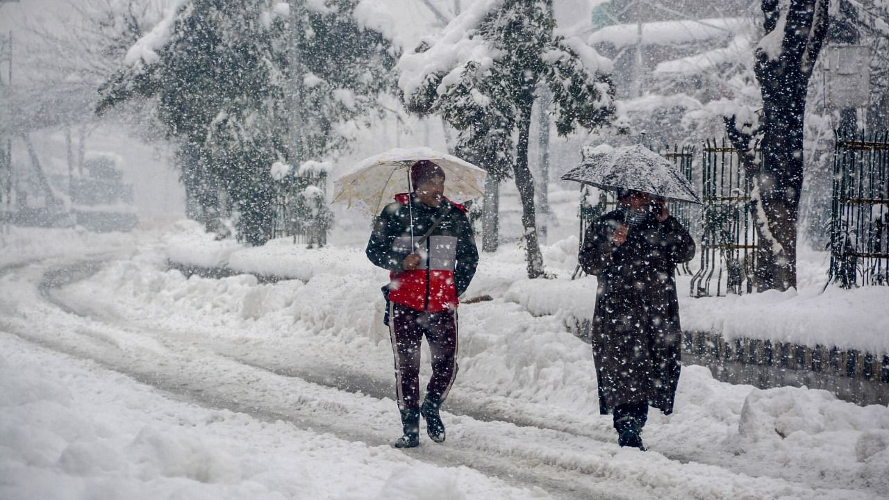 Minamarg and Drass, in the Union territory of Ladakh, also witnessed snowfall since Friday night, the officials said. Credit: PTI File Photo