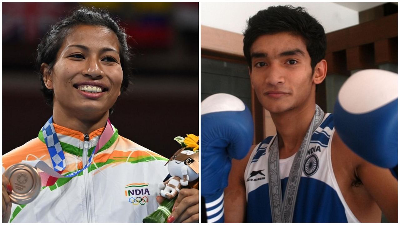 Olympic bronze-winner Lovlina Borgohain and five-time Asian medallist Shiva Thapa. Credit: AFP/DH File Photo