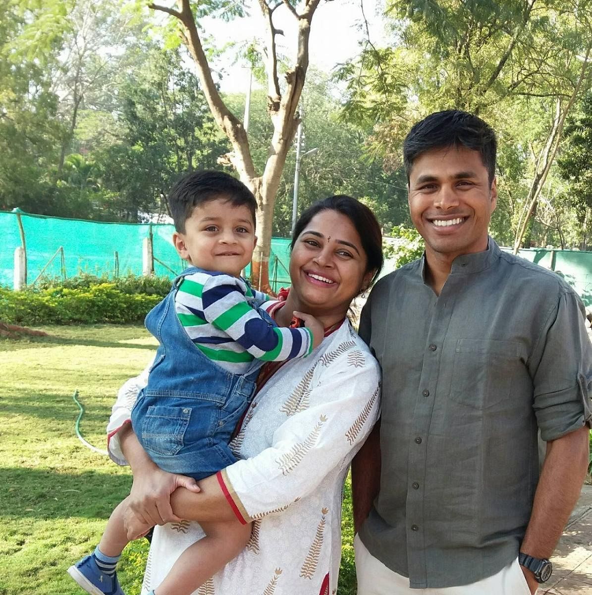 Srinivas Gokulnath with wife Prafula and son Rohan.