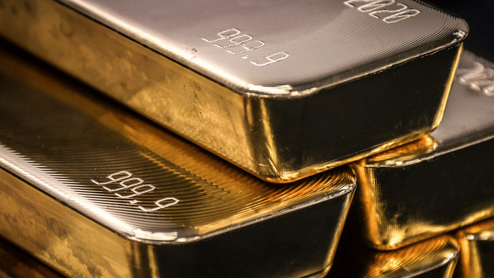 Spot silver fell 0.5 per cent to $24.01 per ounce. Platinum eased 0.4 per cent to $1,023.48 and palladium edged 0.2 per cent down to $2,007.65. Credit: AFP File Photo