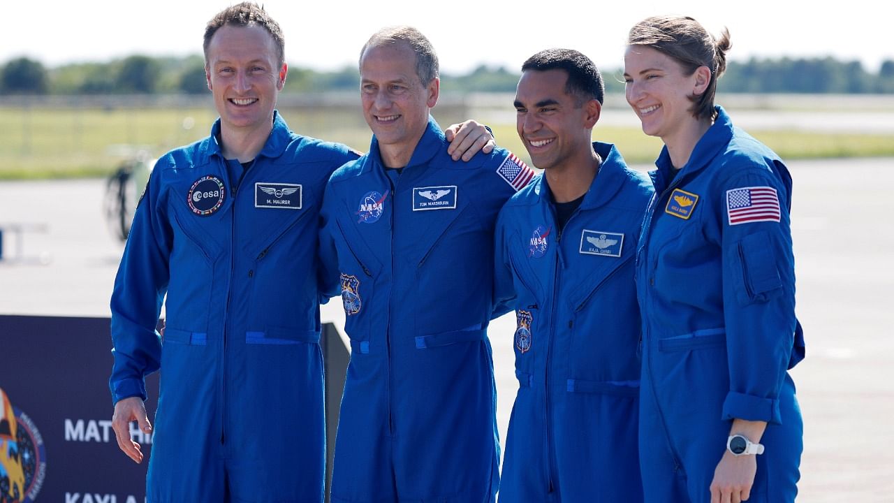 Astronauts arrive to prepare for launch for the NASA, SpaceX Crew 3 Mission to the International Space Station at Kennedy Space Center in Cape Canaveral. Credit: Reuters Photo