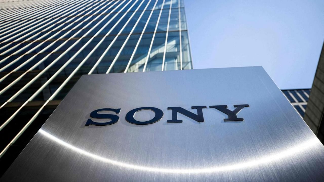 Sony logo is displayed at an entrance to the company's headquarters in Tokyo. Credit: AFP Photo
