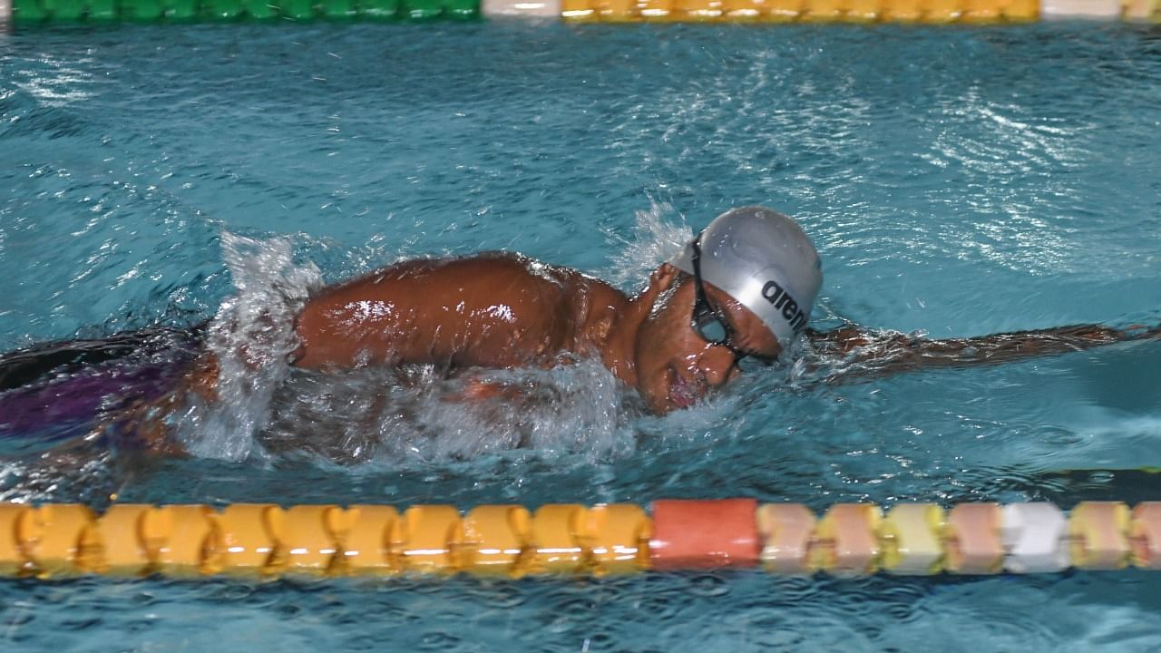 Sambhavv won four golds and one bronze at the recently concluded 47th Junior National Aquatic Championships. Credit: DH Photo