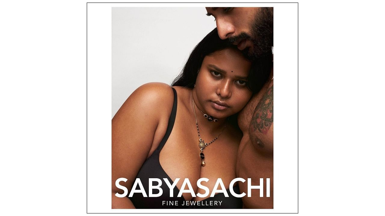 An advertisement for Sabyasachi's Royal Bengal Mangalsutra collection. Creidt: Facebook/sabyaofficial