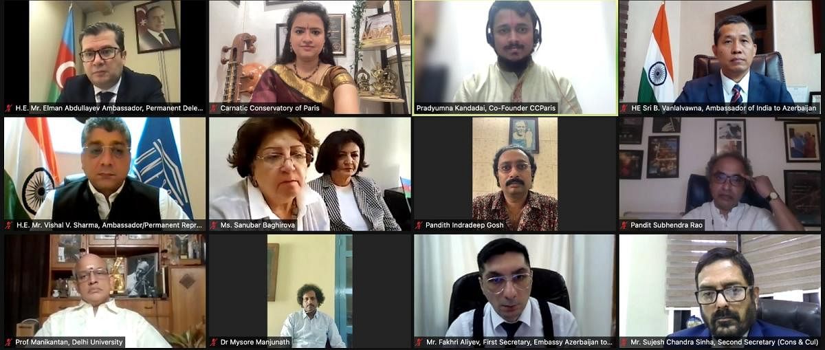 A screengrab of the Naalandaa webinar by Carnatic Conservatory of Paris.