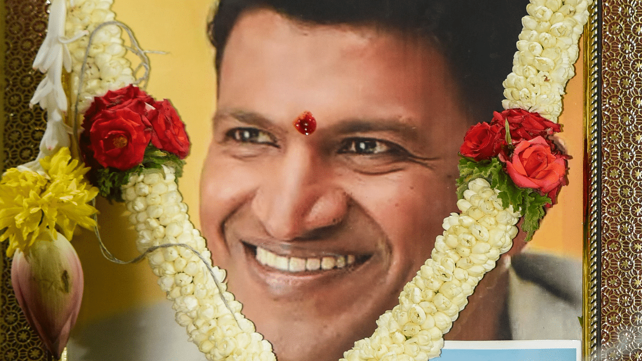Sandalwood actor Puneeth Rajkumar became the third member of his family to donate his eyes. Credit: DH Photo
