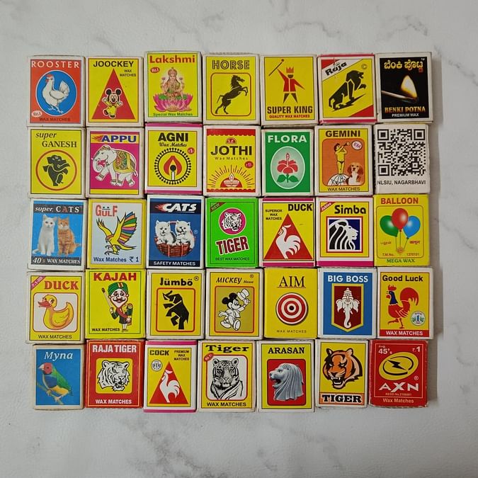 India 385 Vintage Different Match Box Labels As Per Scan