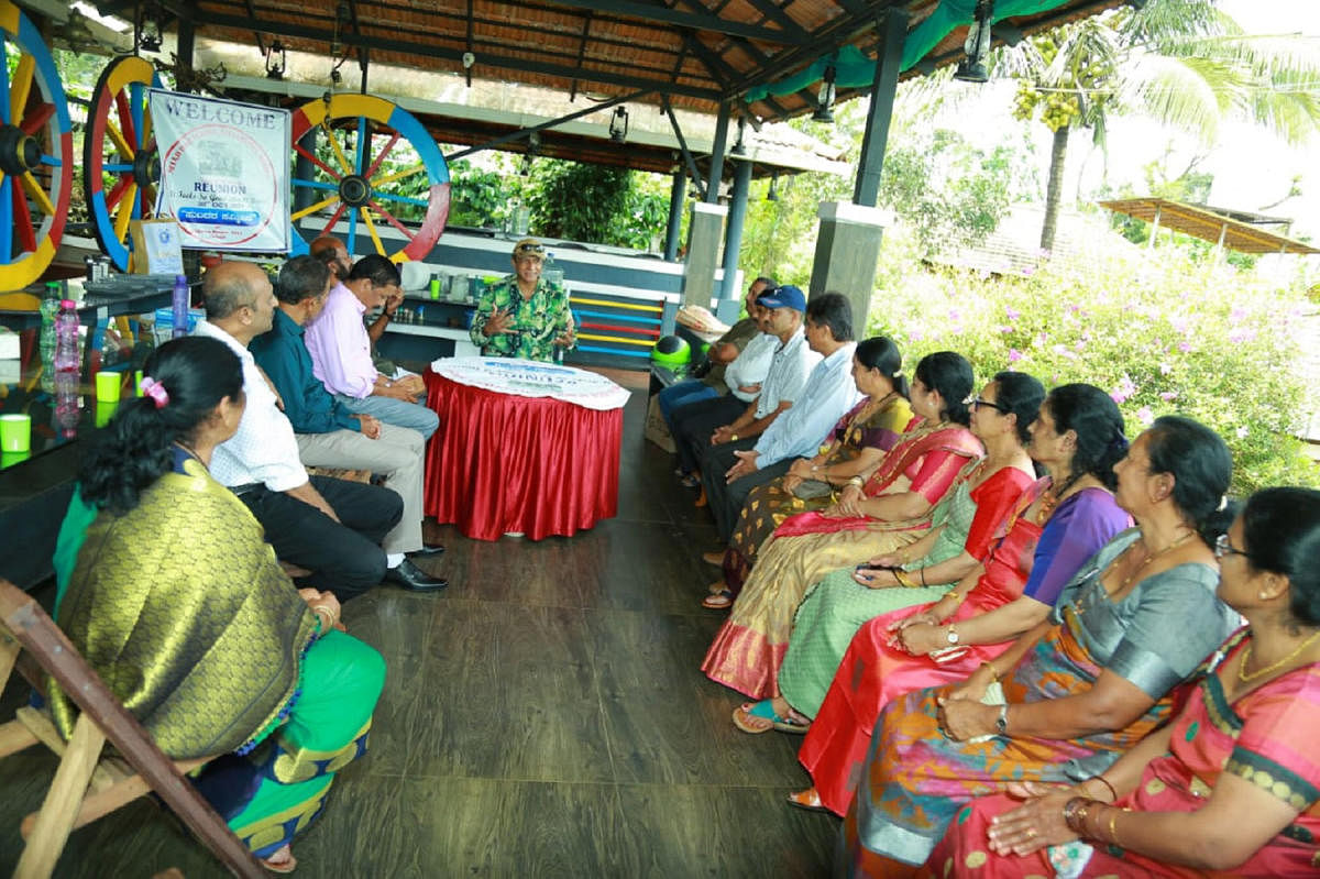 The alumni of Nelaji High School at the reunion programme in Nelaji.