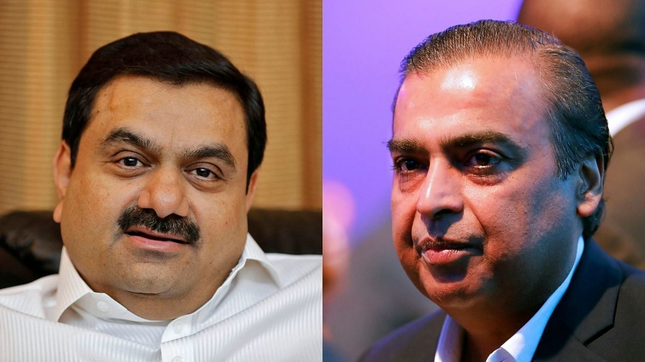 Billionaires Gautam Adani and Mukesh Ambani. Credit: Reuters File Photo