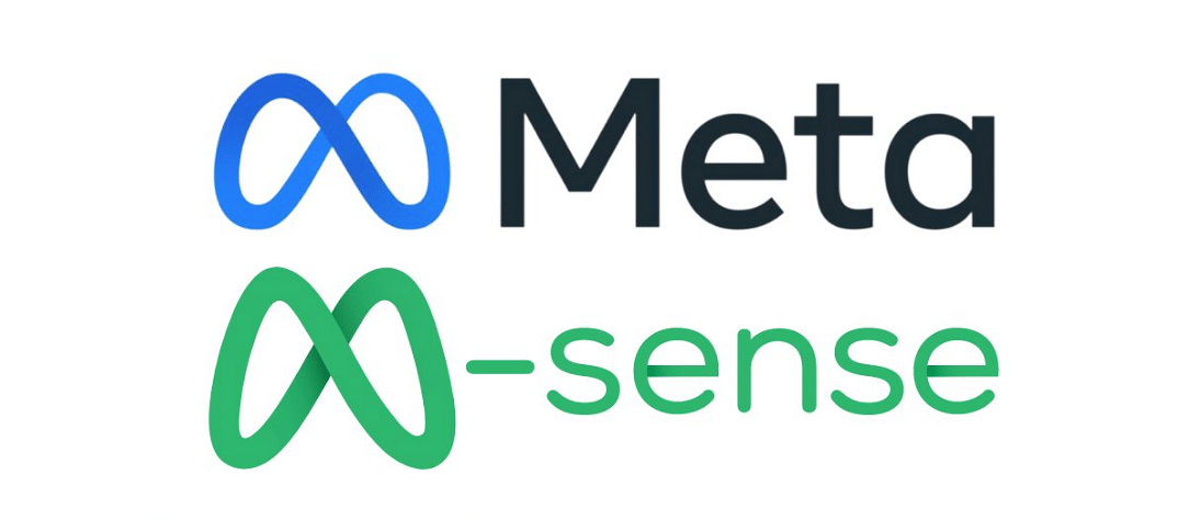 Logos of Meta and M-Sense. Credit: Twitter/@msense_app