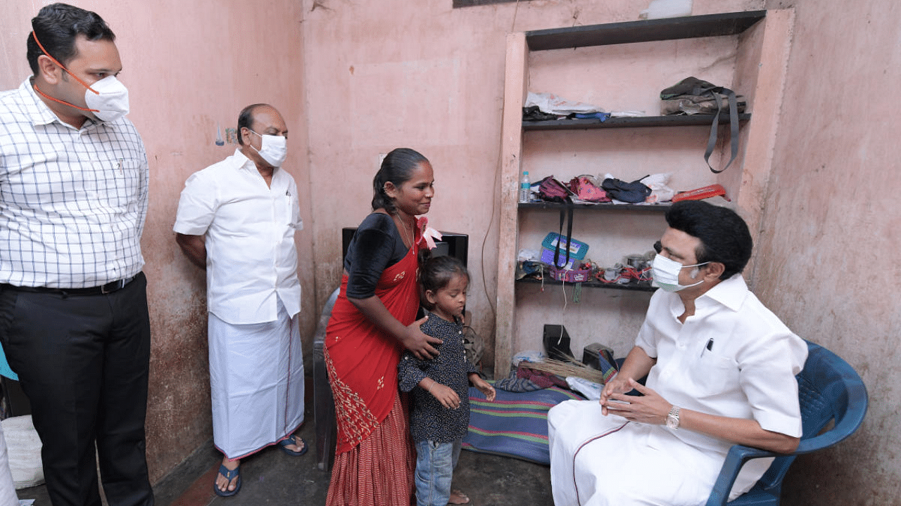 Stalin drove to Poonjeri village and spent an hour with the members of the Narikurava community. Credit: DH Special arrangement