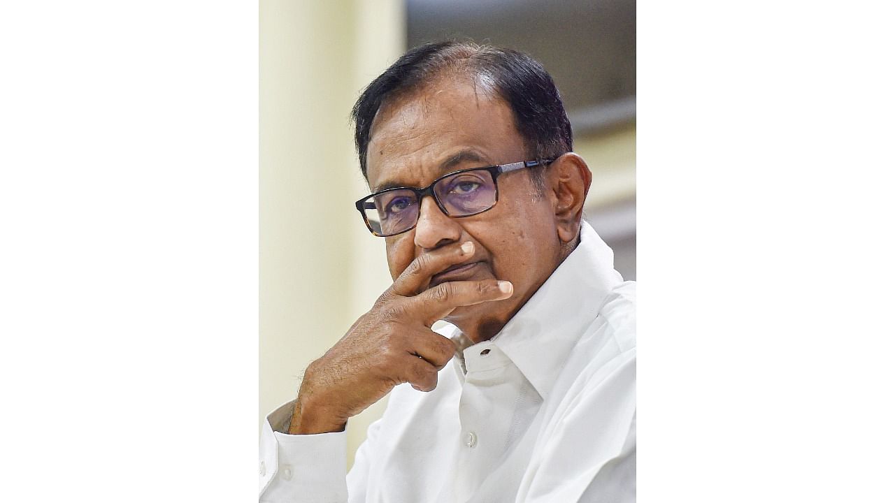 Former finance minister and Congress leader P Chidambaram. Credit: PTI File Photo